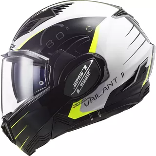 Překlopná moto přilba LS2 FF900 Valiant II Codex White Black P/J