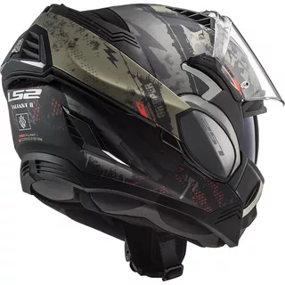 Flip-Up Motorcycle Helmet LS2 FF900 Valiant II Gripper P/J - Matt Titanium