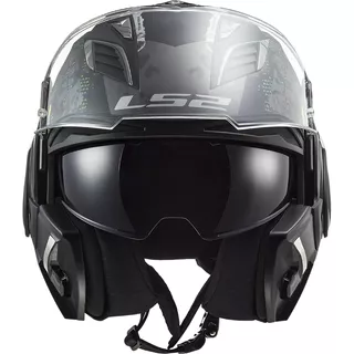 Flip-Up Motorcycle Helmet LS2 FF900 Valiant II Gripper P/J - Matt Titanium