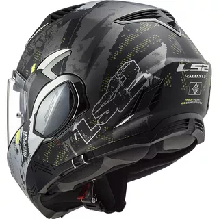 Flip-Up Motorcycle Helmet LS2 FF900 Valiant II Gripper P/J - Matt Titanium