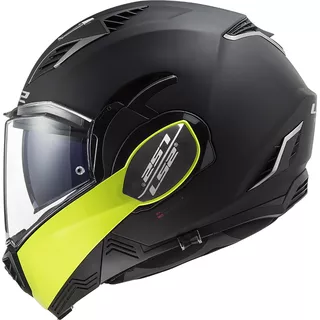 Flip-Up Motorcycle Helmet LS2 FF900 Valiant II Hammer P/J - Matt Black Red