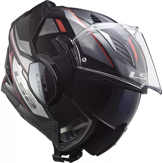 Výklopná moto prilba LS2 FF900 Valiant II Hub Chrome P/J - Gloss Black Chrome