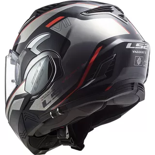 Flip-Up Motorcycle Helmet LS2 FF900 Valiant II Hub Chrome P/J - Gloss Black Chrome