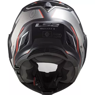 Flip-Up Motorcycle Helmet LS2 FF900 Valiant II Hub Chrome P/J - Gloss Black Chrome