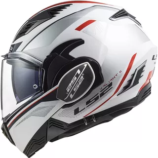 Výklopná moto přilba LS2 FF900 Valiant II Hub P/J - Gloss White Silver