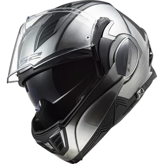 Flip-Up Motorcycle Helmet LS2 FF900 Valiant II Jeans P/J - Titanium