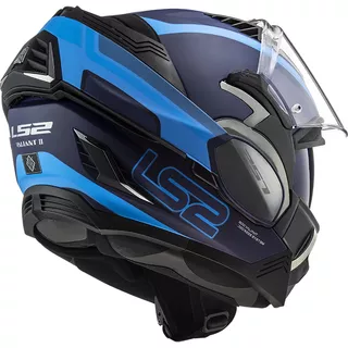 Flip-Up Motorcycle Helmet LS2 FF900 Valiant II Orbit P/J - Matt Blue