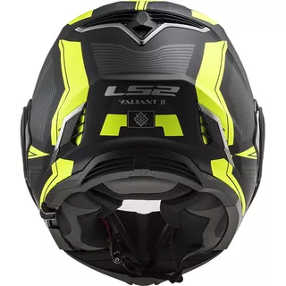 Flip-Up Motorcycle Helmet LS2 FF900 Valiant II Revo P/J - Matt Titanium Fluo Orange