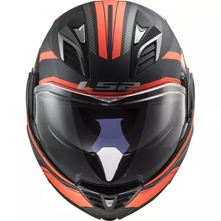 Flip-Up Motorcycle Helmet LS2 FF900 Valiant II Revo P/J - Matt Black H-V Yellow