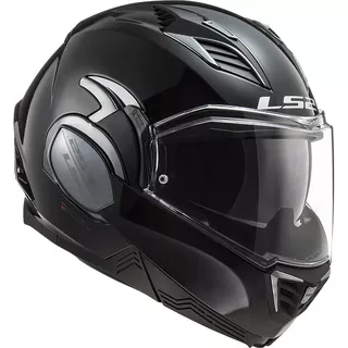 Flip-Up Motorcycle Helmet LS2 FF900 Valiant II Solid P/J - Gloss Black