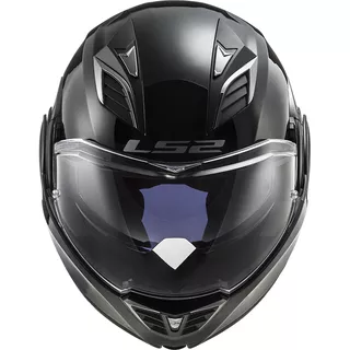 Flip-Up Motorcycle Helmet LS2 FF900 Valiant II Solid P/J - Gloss Black