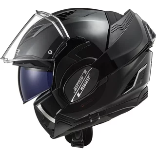 Flip-Up Motorcycle Helmet LS2 FF900 Valiant II Solid P/J - Gloss Black