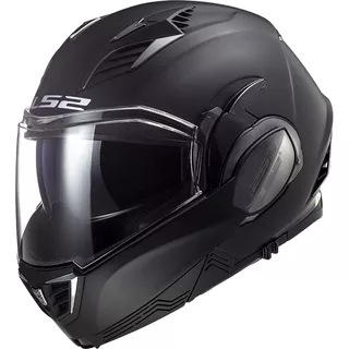 Flip-Up Motorcycle Helmet LS2 FF900 Valiant II Solid P/J - M (57-58) - Matt Black