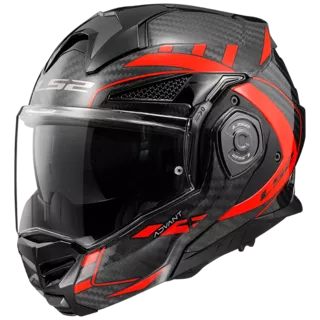 Flip-Up Motorcycle Helmet LS2 FF901 Advant X Carbon Future Glossy Red P/J