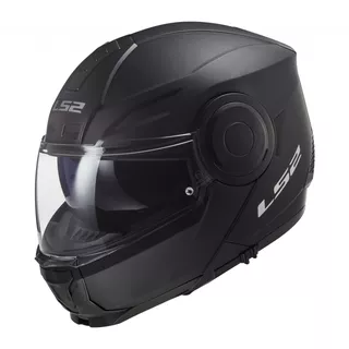 Flip-Up Motorcycle Helmet LS2 FF902 Scope Solid - Matt Black