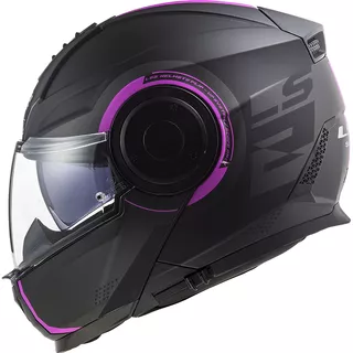 Flip-Up Motorcycle Helmet LS2 FF902 Scope Arch - Matt Titanium Pink