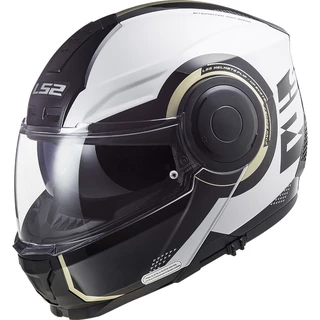 Flip-Up Motorcycle Helmet LS2 FF902 Scope Arch - Gloss White Titanium - Gloss White Titanium