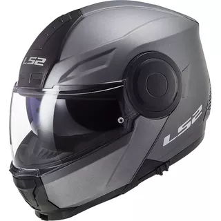 Flip-Up Motorcycle Helmet LS2 FF902 Scope Solid Matt Titanium - Matt Titanium - Matt Titanium