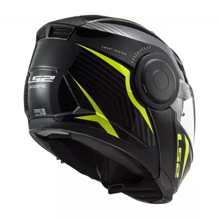 Flip-Up Motorcycle Helmet LS2 FF902 Scope Skid - Black H-V Yellow