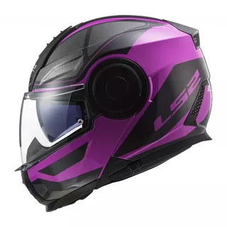 Flip-Up Motorcycle Helmet LS2 FF902 Scope Axis - Black Pink