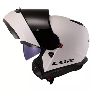 Flip-Up Motorcycle Helmet LS2 FF908 Strobe II Glossy White