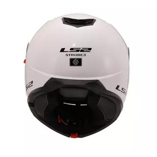 Flip-Up Motorcycle Helmet LS2 FF908 Strobe II Glossy White