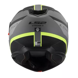 Flip-Up Motorcycle Helmet LS2 FF908 Strobe II Matte Black H-V Yellow