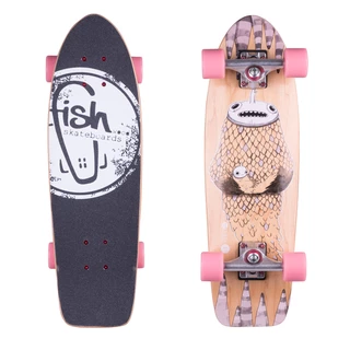 Mini Longboard Fish Old School Cruiser Narwhal 26” - Silver-Summer Pink - Silver-Summer Pink