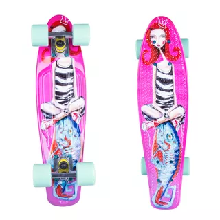 Penny board ArtFish Girl 22" - Stříbrno-bílá