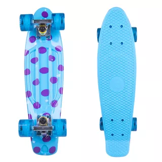 Pennyboard Fish Print DOTS 22" - silver-transparent-blue