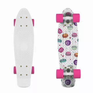 Penny Board Fish Print 22" - Macarons-White-Pink