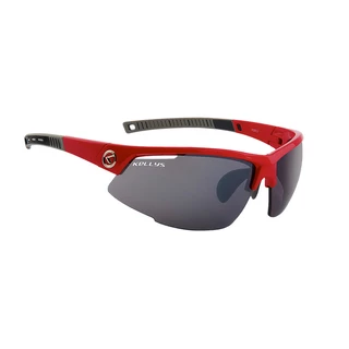 Bicycle glasses KELLYS Force - White Gloss - Shiny Red, Red with Dark Lenses