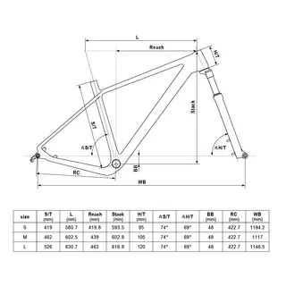 Horský bicykel KELLYS HACKER 50 29" - model 2019 - L (20,5")