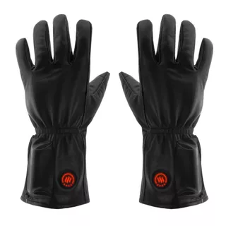 Glovii GIB Beheitzte Motorrad- und Ski- Lederhandschuhe - schwarz