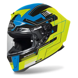 Motorkářská helma AIROH GP 550S Challenge matná modrá/žlutá