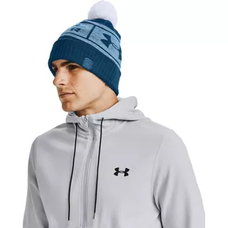 Férfi kötött sapka Under Armour Big Logo Pom Beanie - Grafit Kék