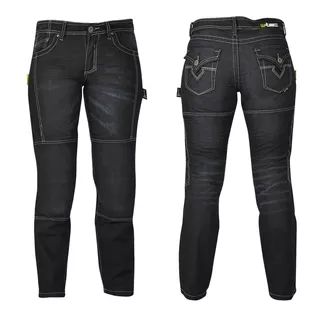 Woman moto jeans W-TEC Theo - Black