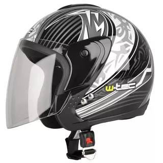 Motorcycle Helmet W-TEC MAX617 - Black laserian - Black laserian