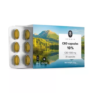 Konopné kapsle Hemnia 10%, 1000 mg, 30 ks