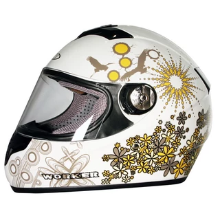 JuniorMotorcycle Helmet WORKER V105 - White Floral