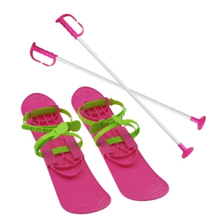 Narty + kijki ZESTAW narciarski dla dzieci Sulov Big Foot - Różowy - Różowy