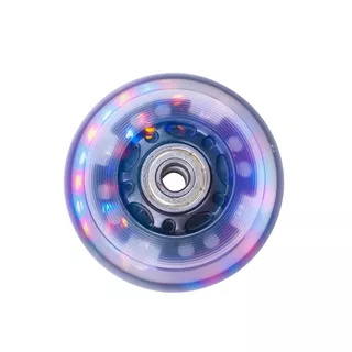 Light Up In-Line Wheel PU 70*24 mm with ABEC 5 Bearings - White - Black