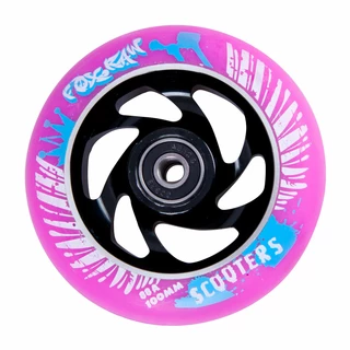 Spare wheel for scooter FOX PRO Raw 03 100 mm - Purple-Black - Violet-Black with Graphics
