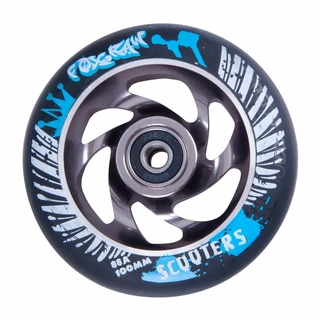 Spare wheel for scooter FOX PRO Raw 03 100 mm - Blue - Black-silver with Graphics
