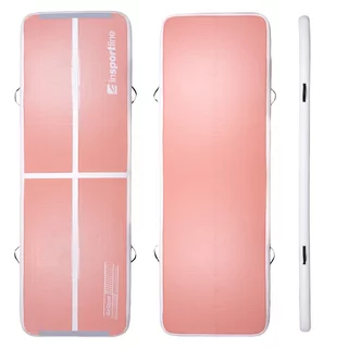 Inflatable Exercise Mat inSPORTline Airstunt 300 x 100 x 10 cm Coral Pink w/ Hand Pump