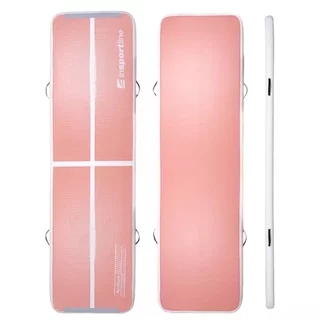 Inflatable Exercise Mat inSPORTline Airstunt 400 x 100 x 10 cm Coral Pink w/ Hand Pump