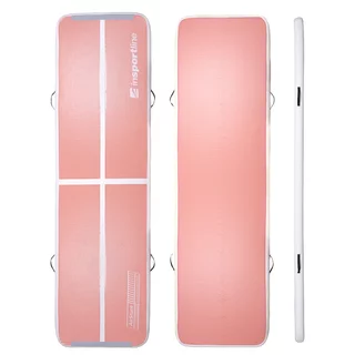 Inflatable Exercise Mat inSPORTline Airstunt 500 x 100 x 10 cm Coral Pink w/ Hand Pump