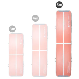 Inflatable Exercise Mat inSPORTline Airstunt 500 x 100 x 10 cm Coral Pink w/ Hand Pump