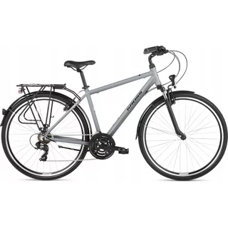 Men’s Trekking Bike Kross Trans 1.0 28” Gen 002 - Black/Grey - Grey/Black