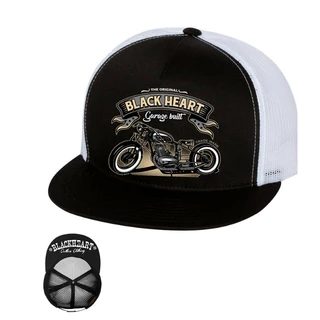 Snapback Hat BLACK HEART 350 Trucker - White - White